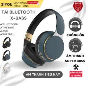 Tai Nghe Chụp Tai Bluetooth Không Dây Ziyou X-BASS Cho Điện Thoại Máy Tính Có Mic Âm Thanh Siêu Bass